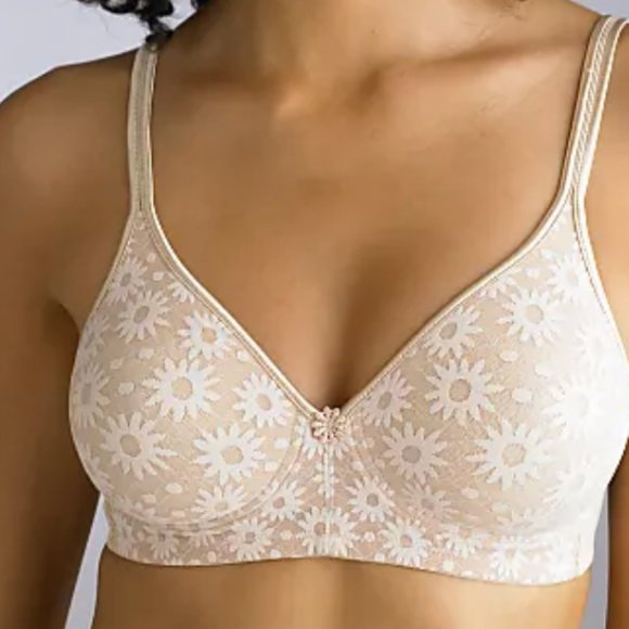 Warner's Daisy Lace Wireless Bra 2009 NWT Nude - Picture 2 of 4